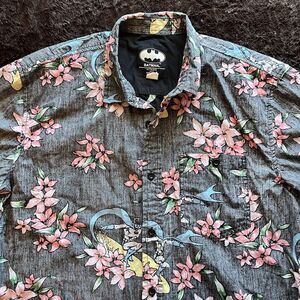 Batman Hawaiian Surfboard Tropical‎ Cotton Short Sleeve Shirt Mens L